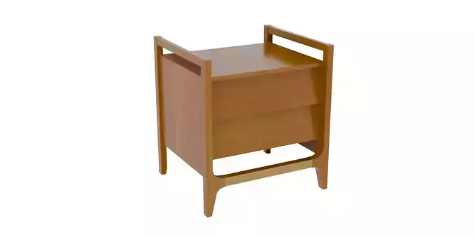 Penney Orange Wooden Nightstand