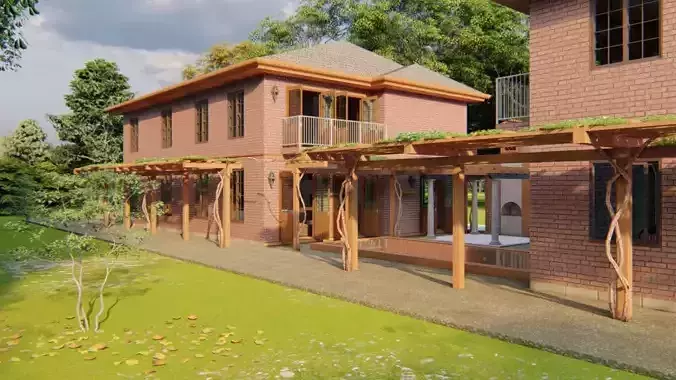 Casa Scene-villa-modern house 3D model