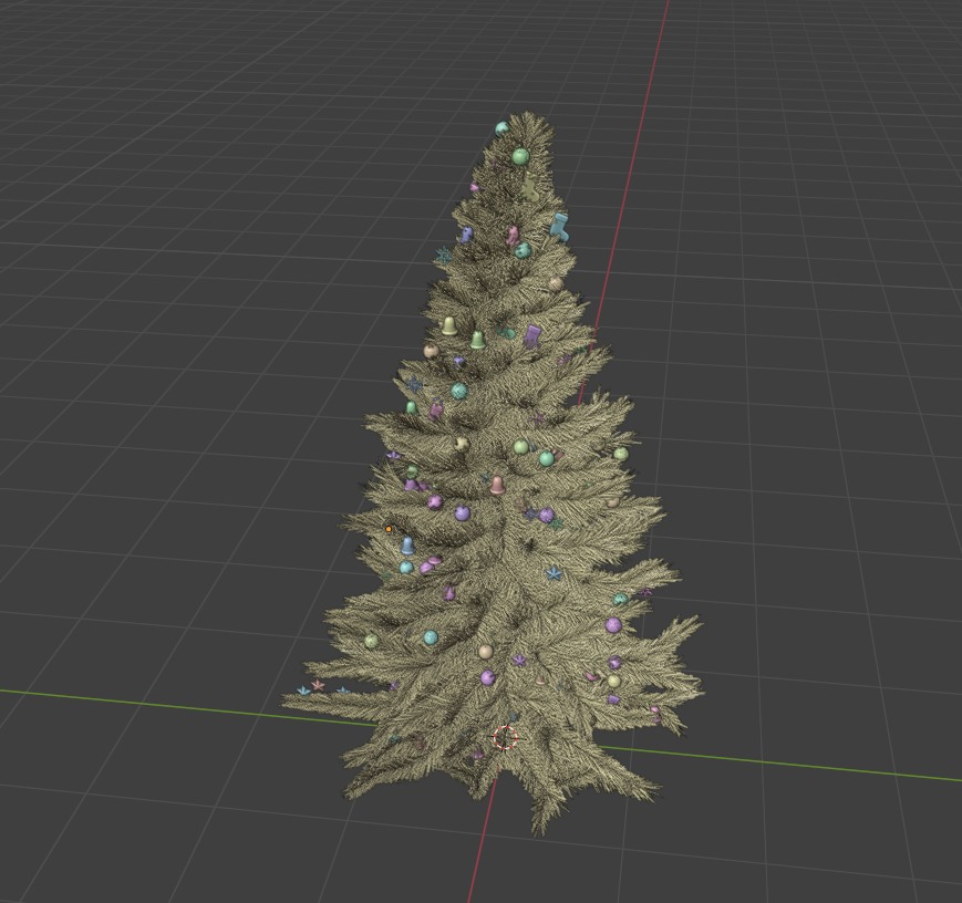 Realistic Christmas Tree with Ornament Set 3D print model_5