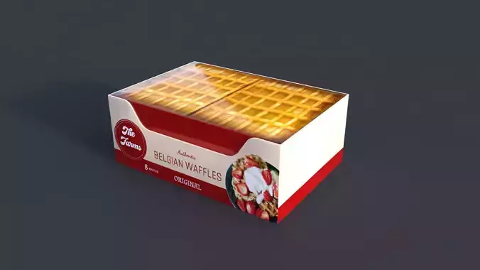 Waffle Baked Food  Low-poly 3D model