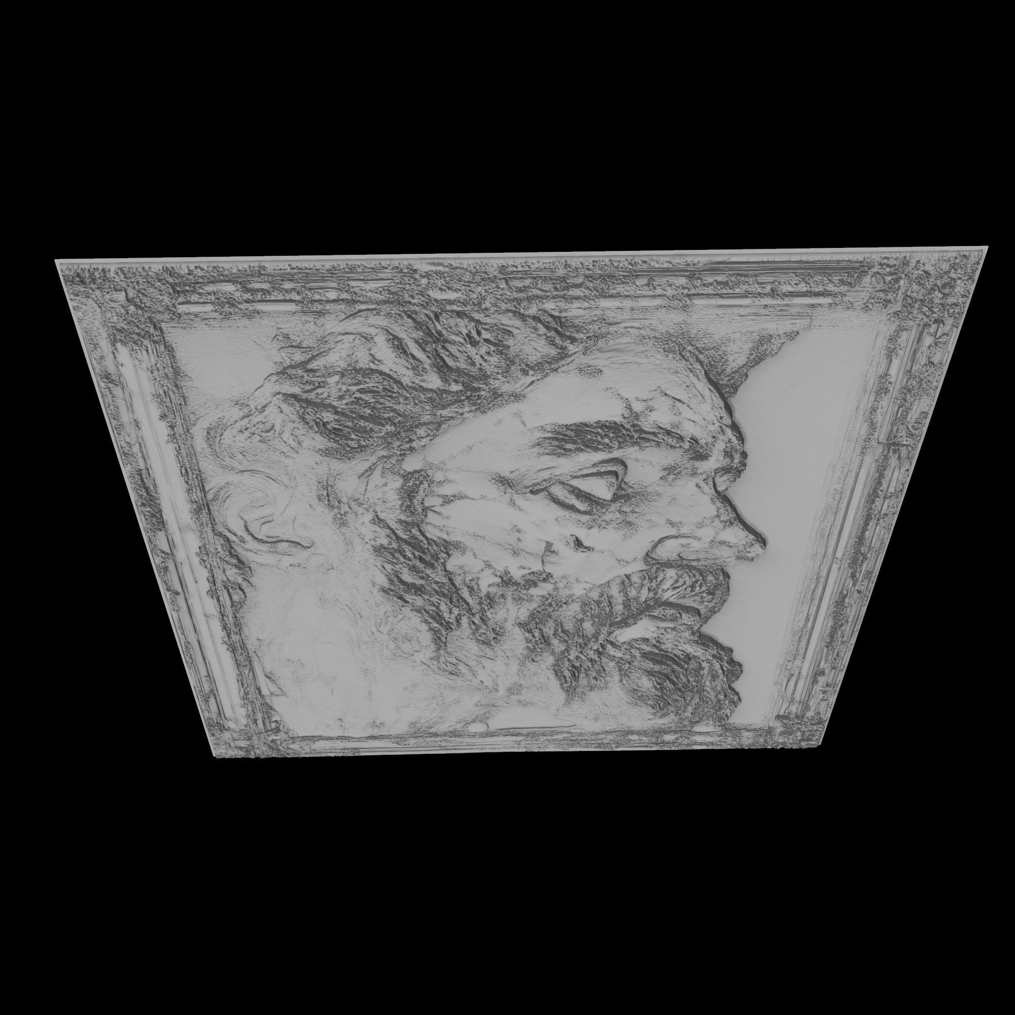 A statue of a man with a beard 3D print model_2