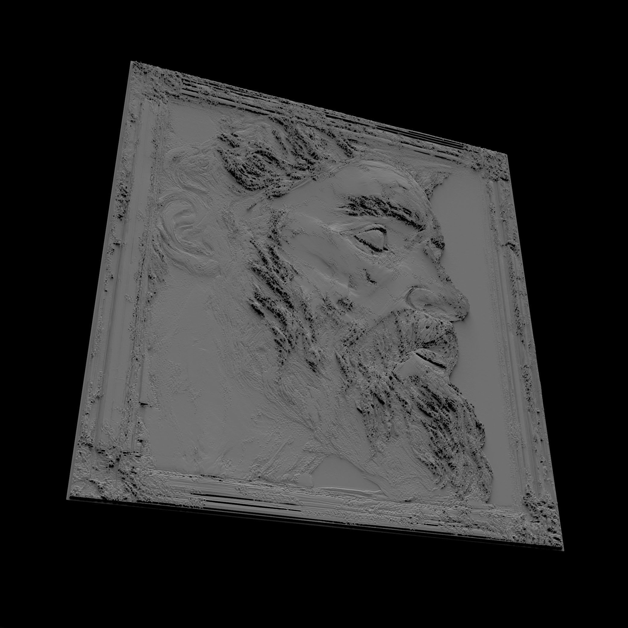 A statue of a man with a beard 3D print model_3