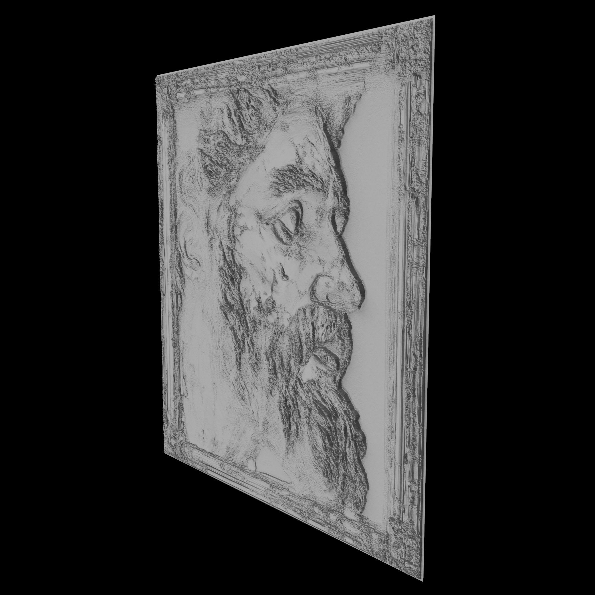 A statue of a man with a beard 3D print model_1