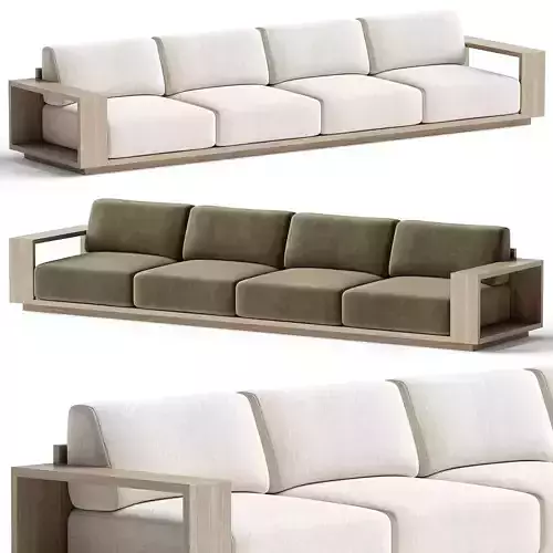 Mallorca Wood 2-Piece Outdoor Sofa