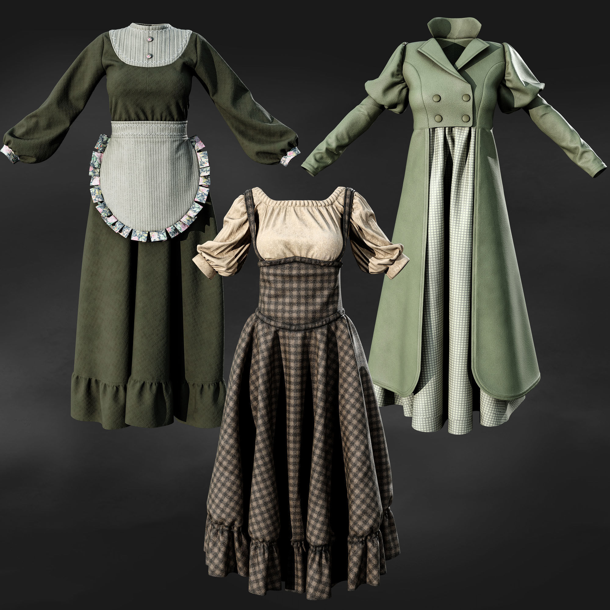 3 Female Outfit 3D model_6