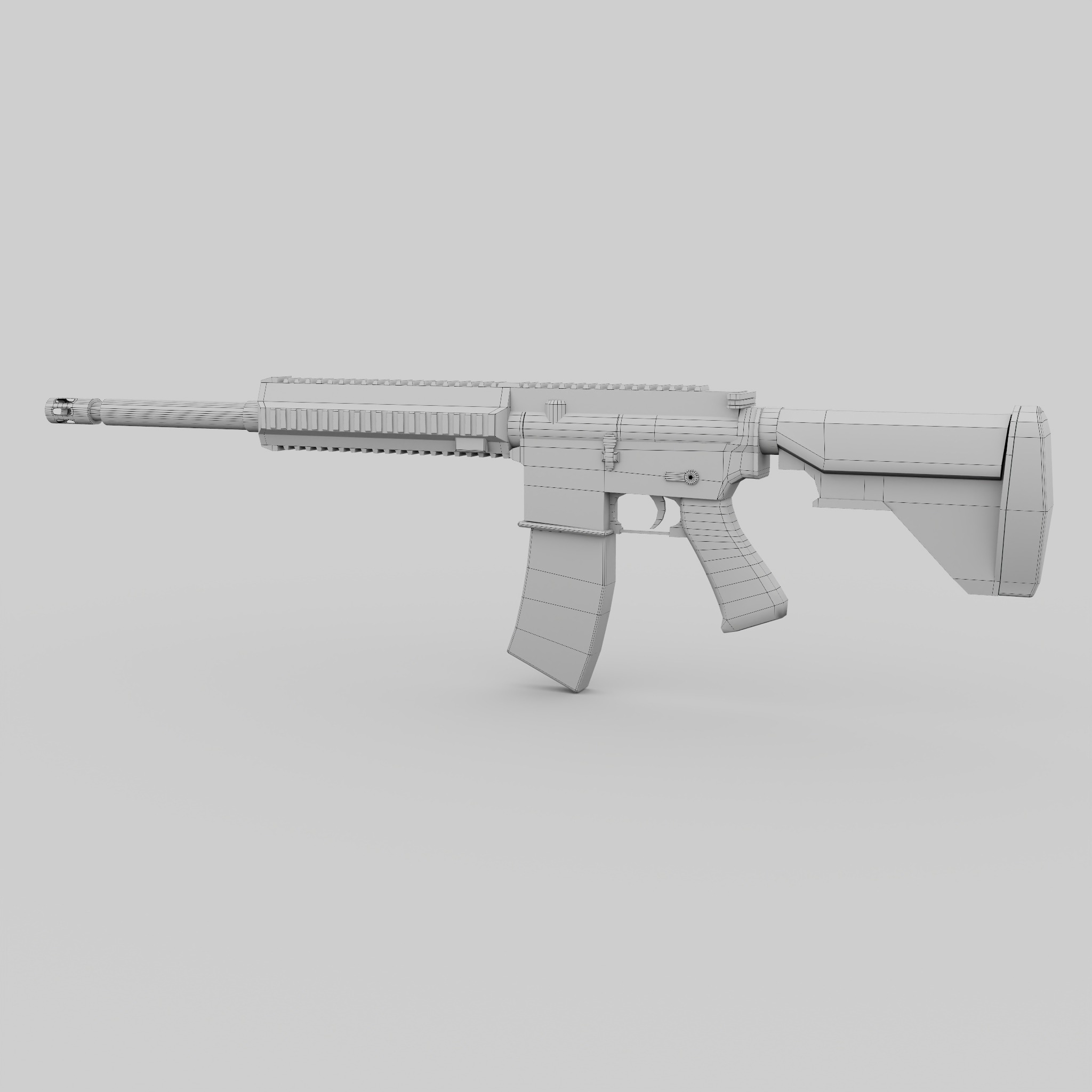 M416 Game Ready Low-poly 3D model_3