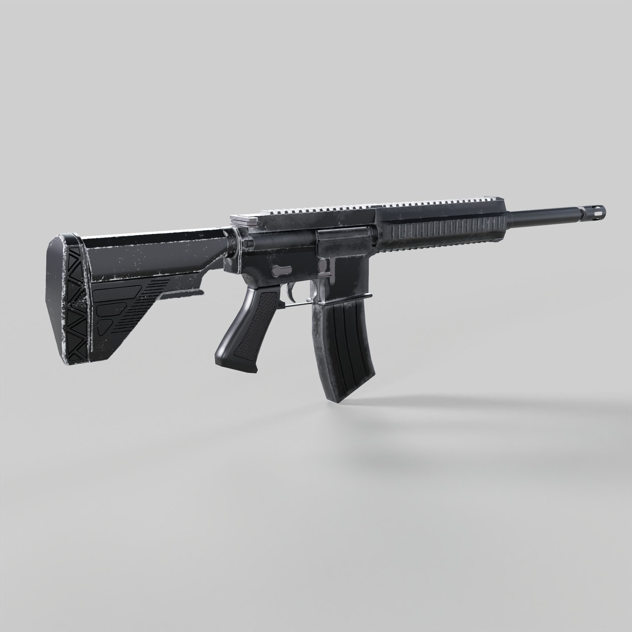 M416 Game Ready Low-poly 3D model_1