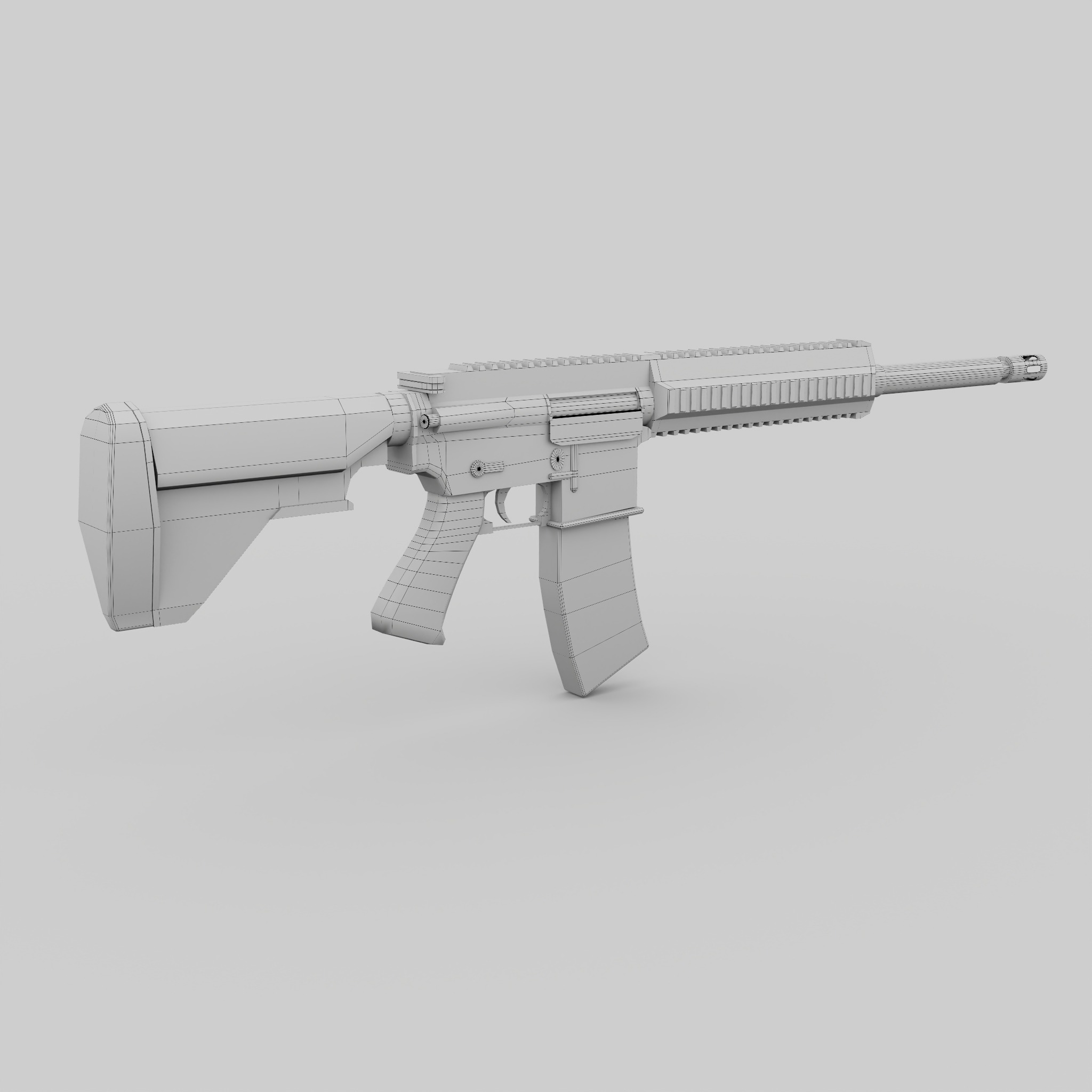 M416 Game Ready Low-poly 3D model_4