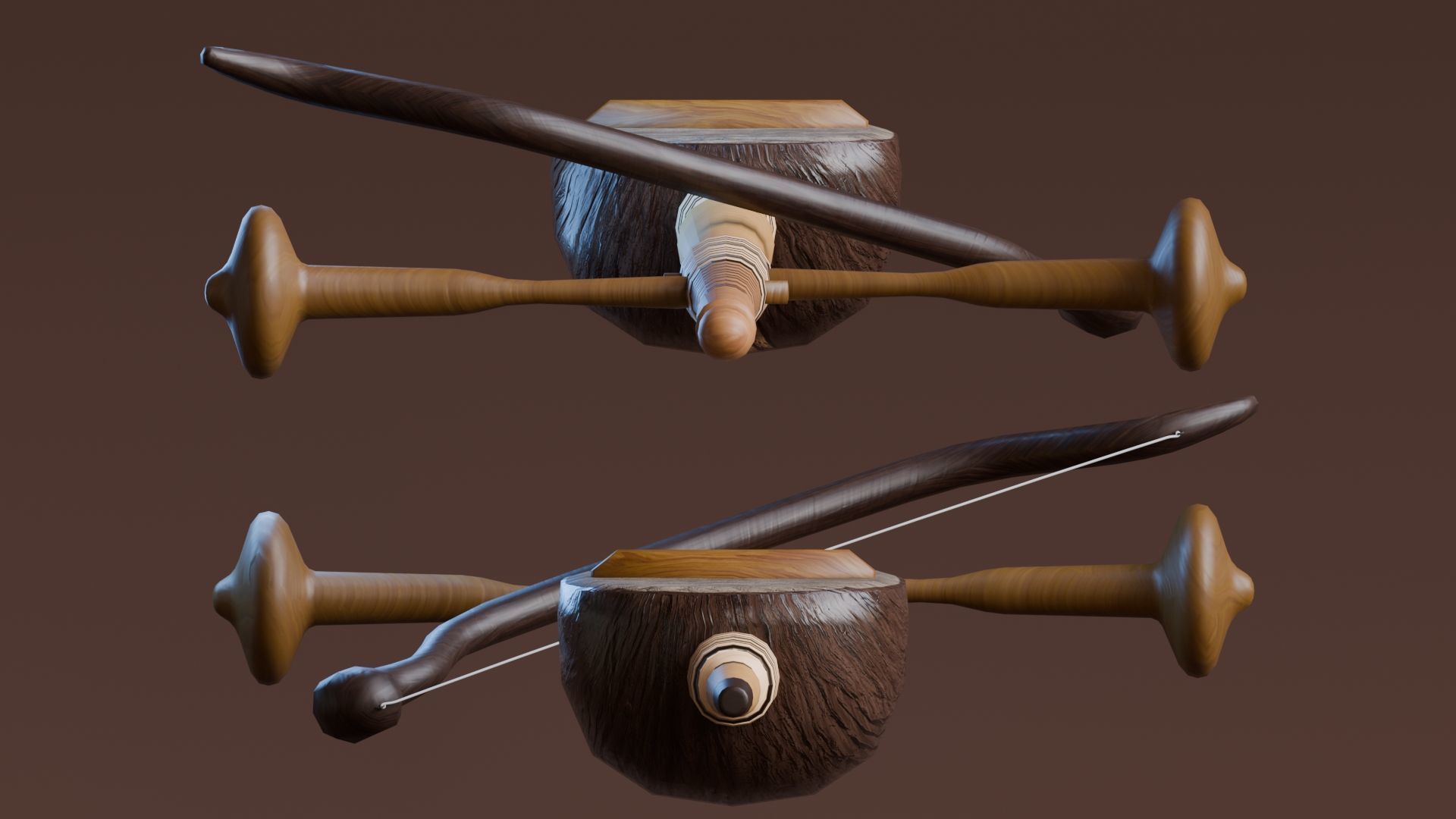 Traditional Instrument - Rebab Low-poly 3D model_4