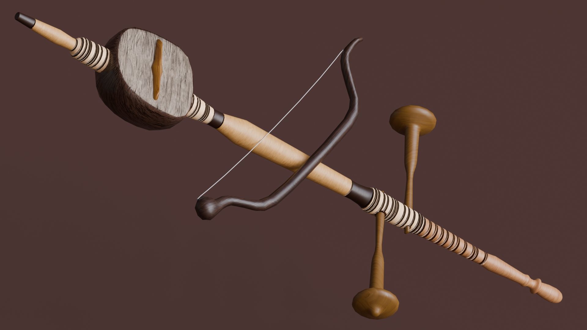 Traditional Instrument - Rebab Low-poly 3D model_1