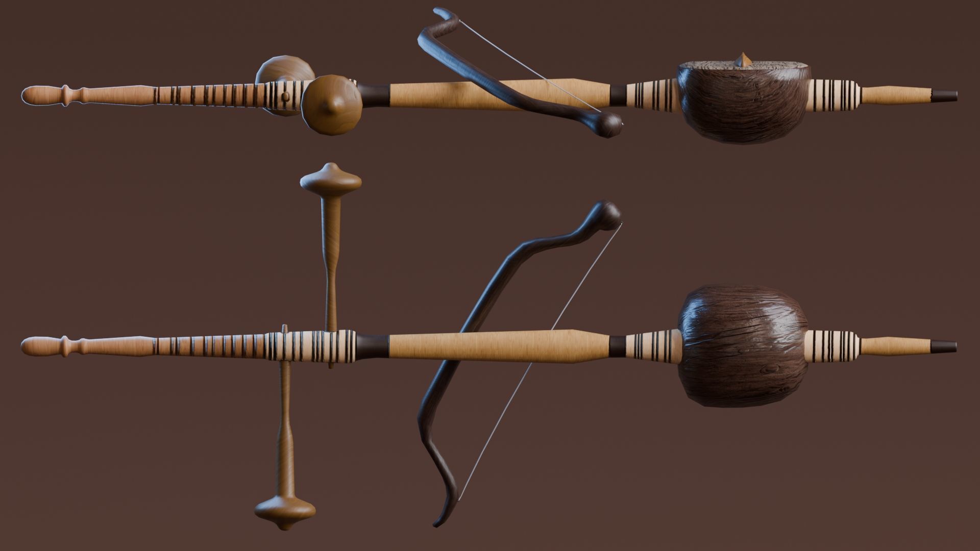Traditional Instrument - Rebab Low-poly 3D model_3