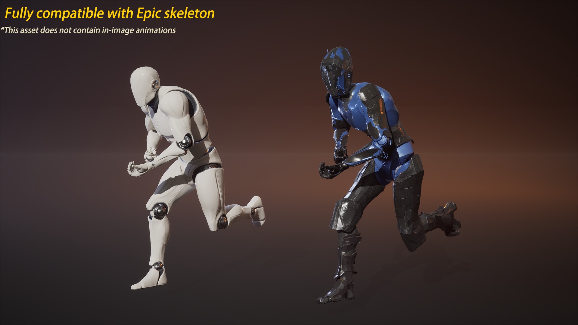 Sci-fi Robot Warrior Rigged GameReady Low-poly 3D model_14