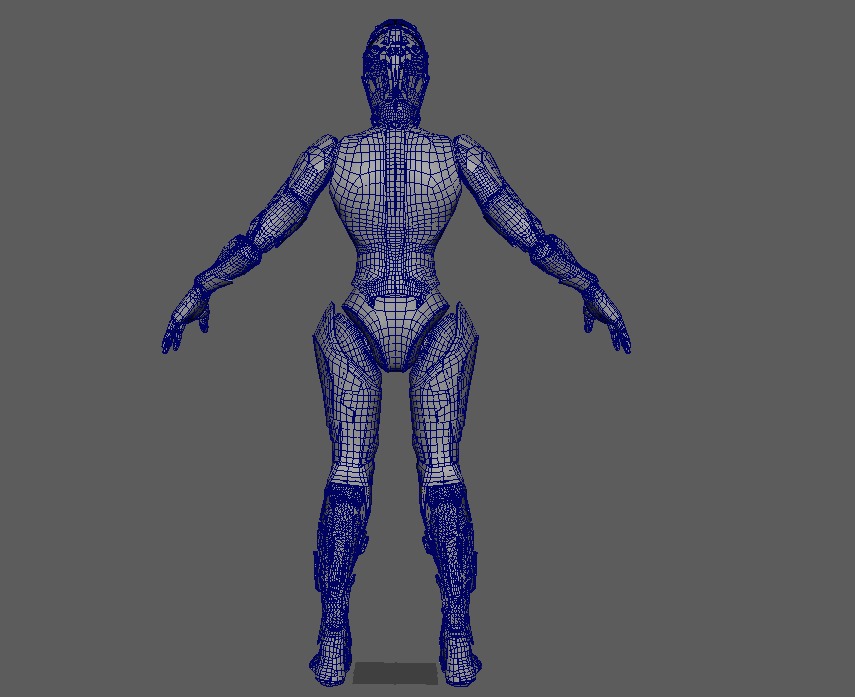 Sci-fi Robot Warrior Rigged GameReady Low-poly 3D model_20