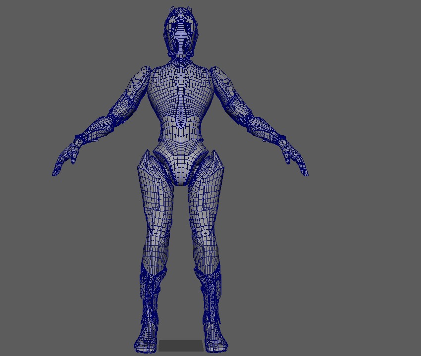 Sci-fi Robot Warrior Rigged GameReady Low-poly 3D model_19