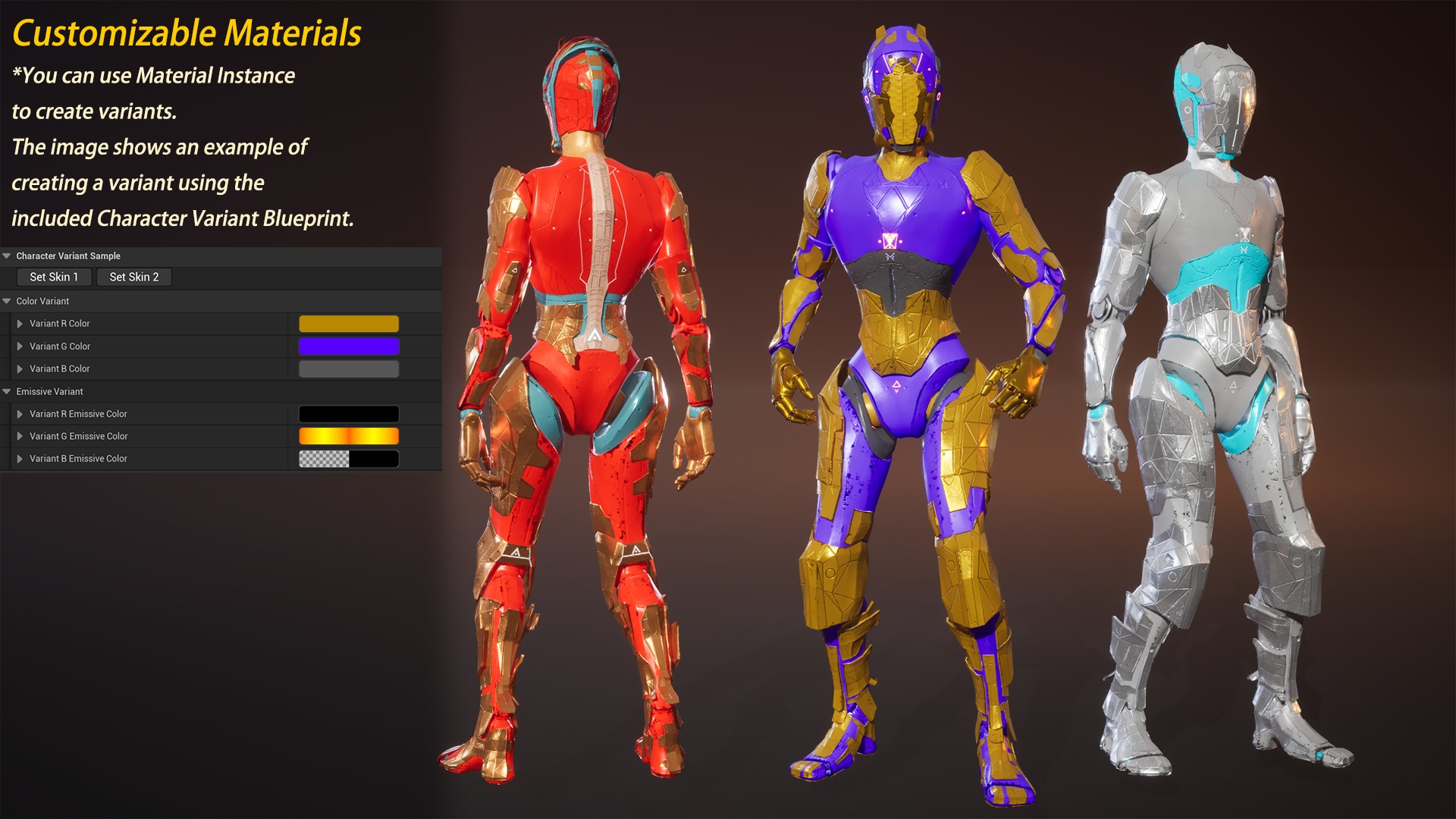 Sci-fi Robot Warrior Rigged GameReady Low-poly 3D model_13