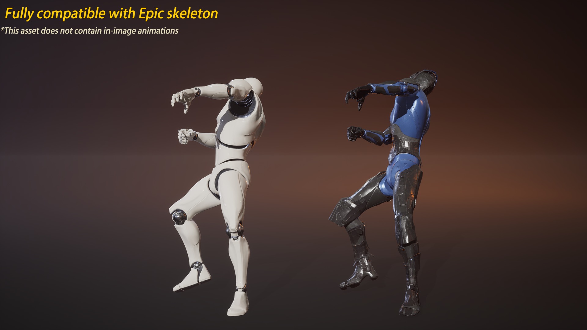 Sci-fi Robot Warrior Rigged GameReady Low-poly 3D model_16