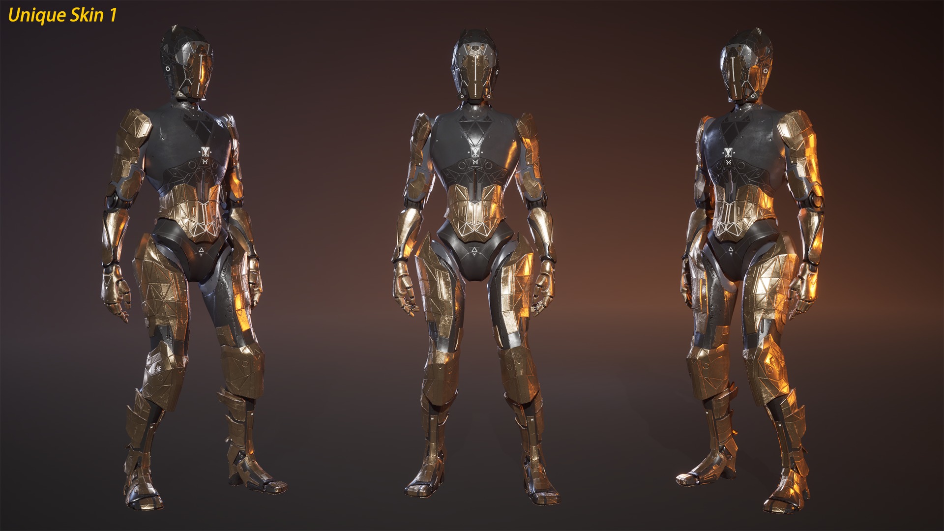 Sci-fi Robot Warrior Rigged GameReady Low-poly 3D model_4