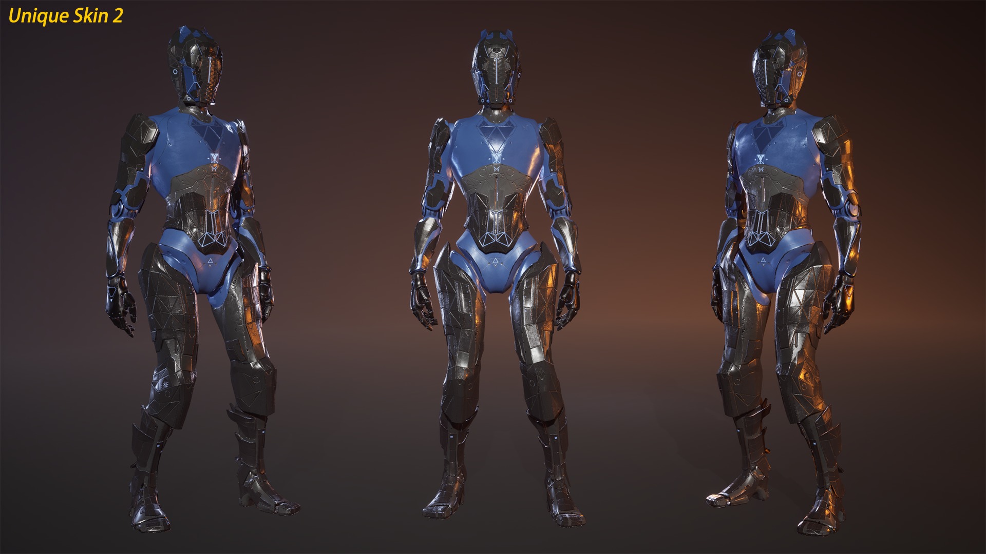 Sci-fi Robot Warrior Rigged GameReady Low-poly 3D model_7