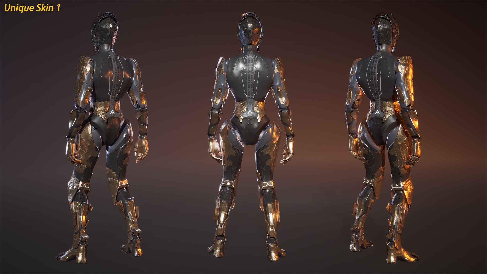 Sci-fi Robot Warrior Rigged GameReady Low-poly 3D model_5