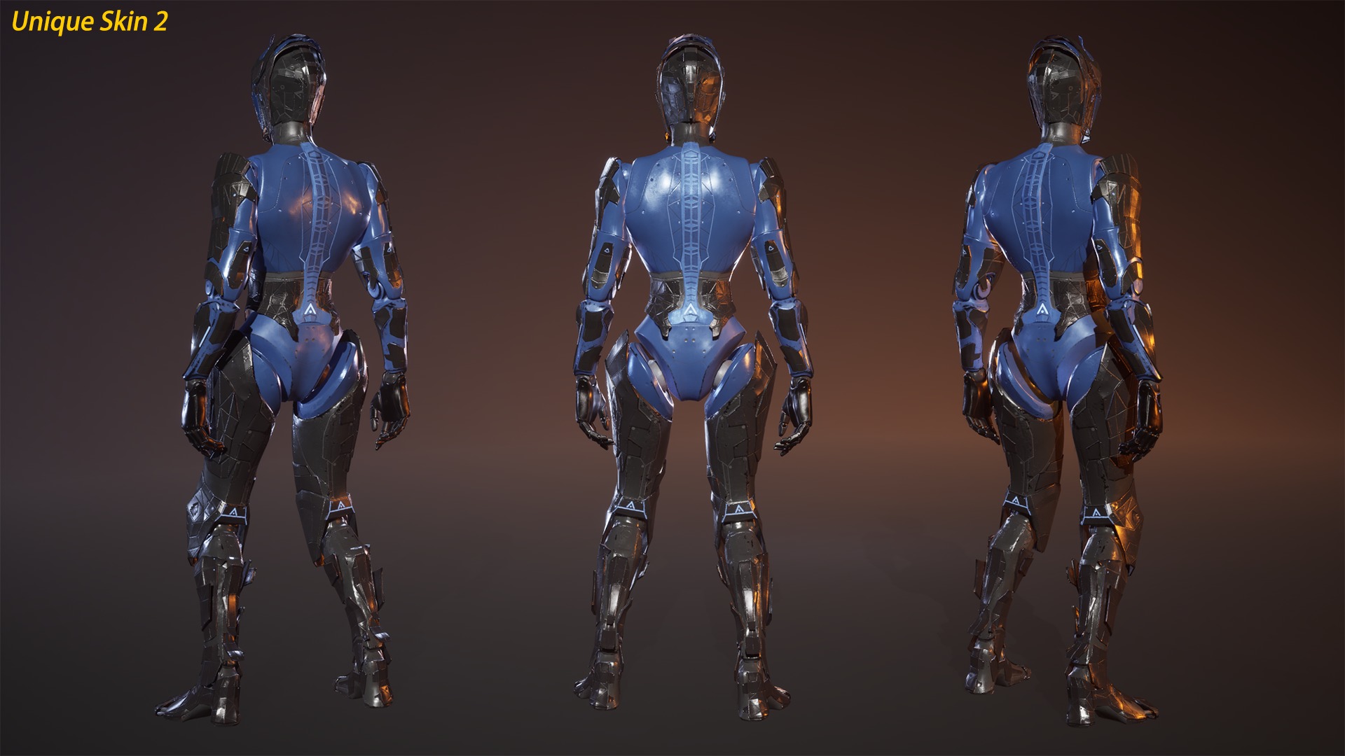 Sci-fi Robot Warrior Rigged GameReady Low-poly 3D model_6