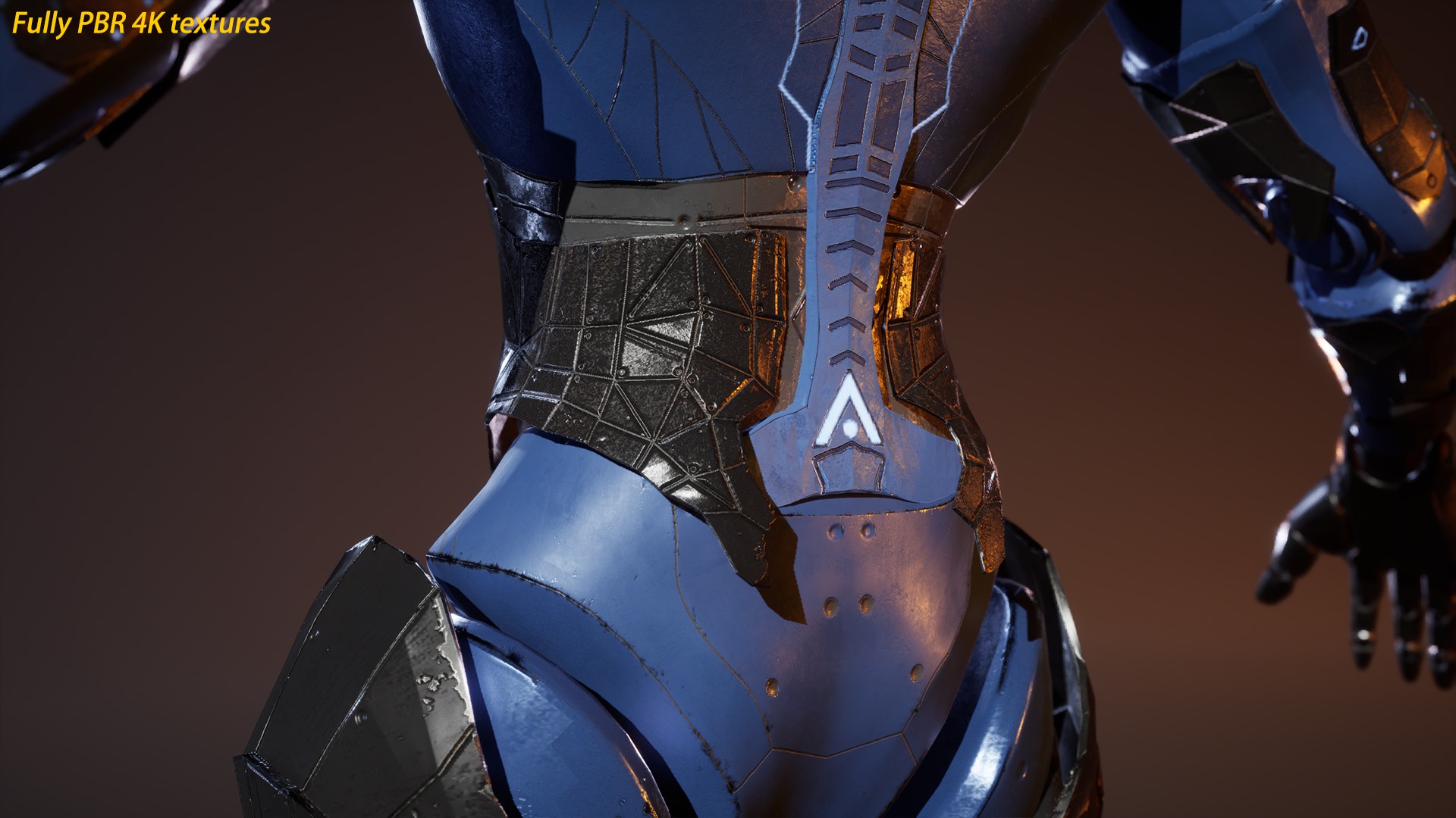 Sci-fi Robot Warrior Rigged GameReady Low-poly 3D model_9