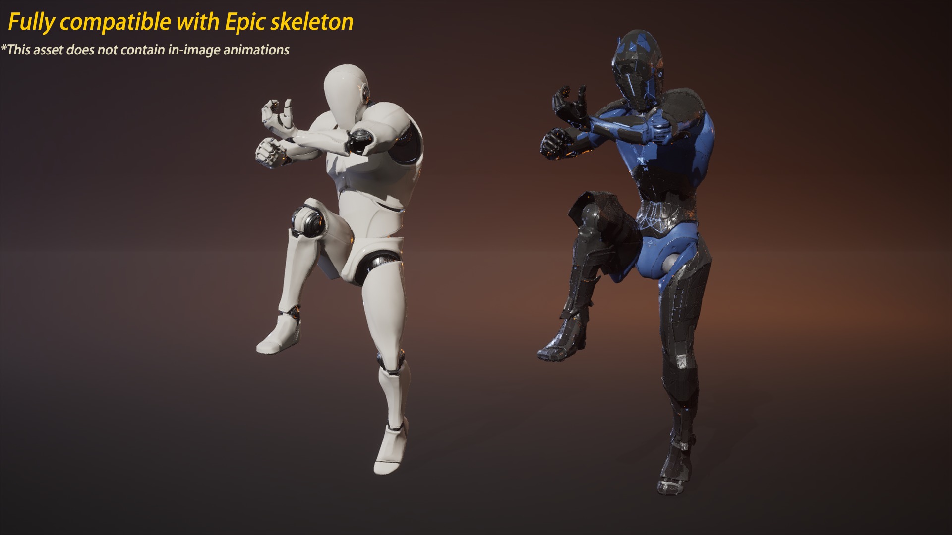 Sci-fi Robot Warrior Rigged GameReady Low-poly 3D model_15