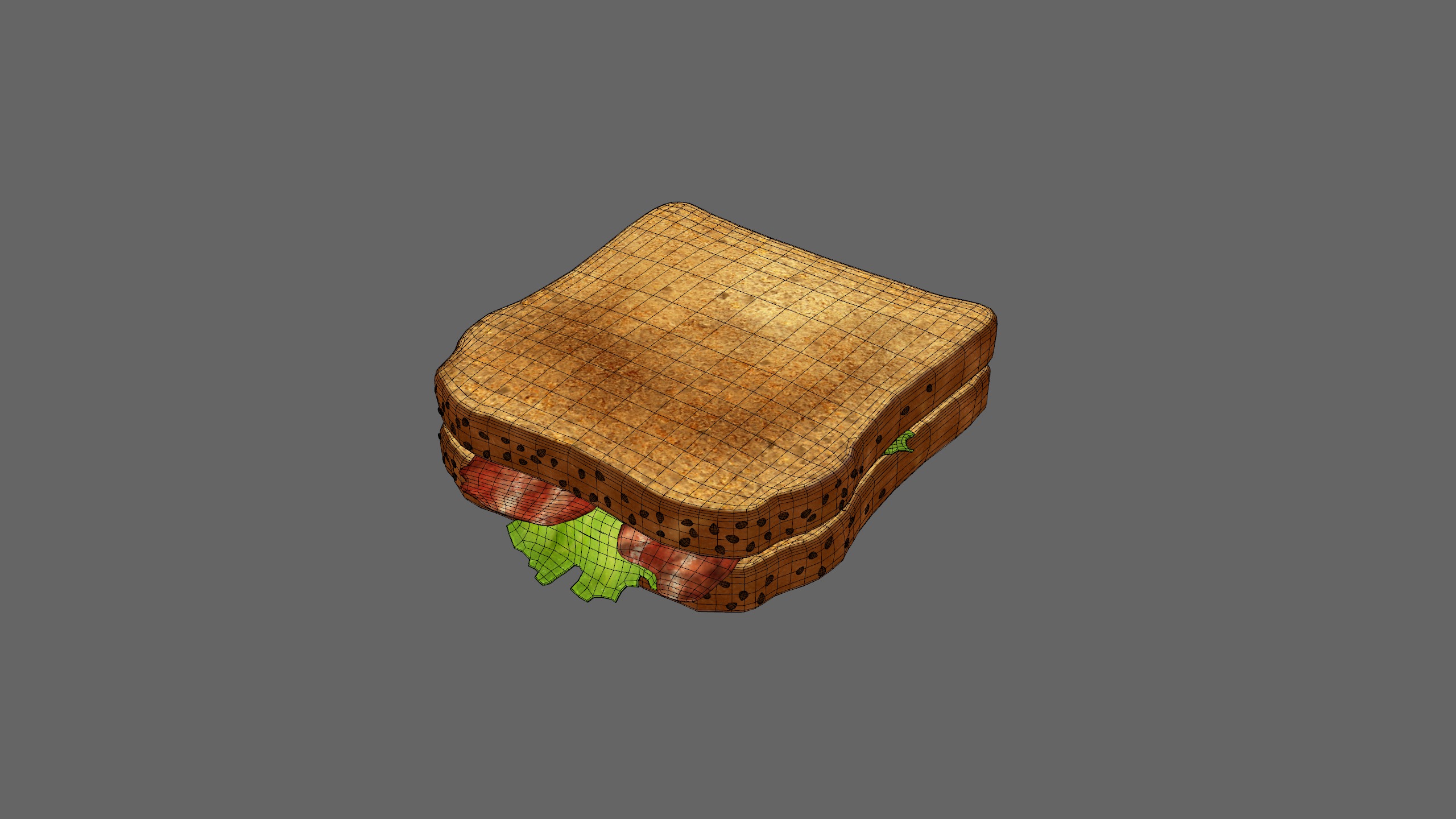 Sandwich Realistic Low-poly 3D model_7