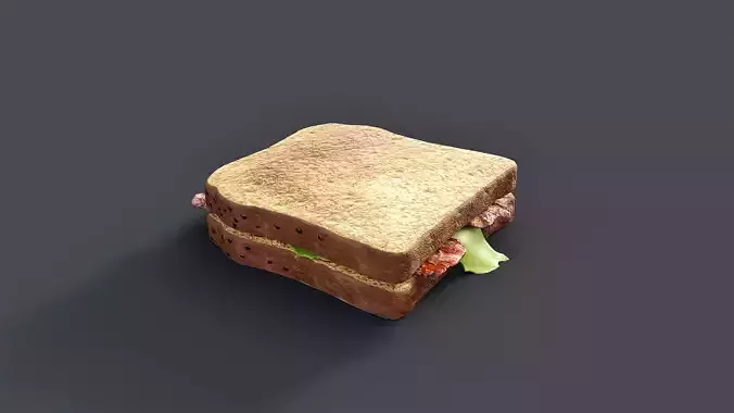 Sandwich Realistic Low-poly 3D model