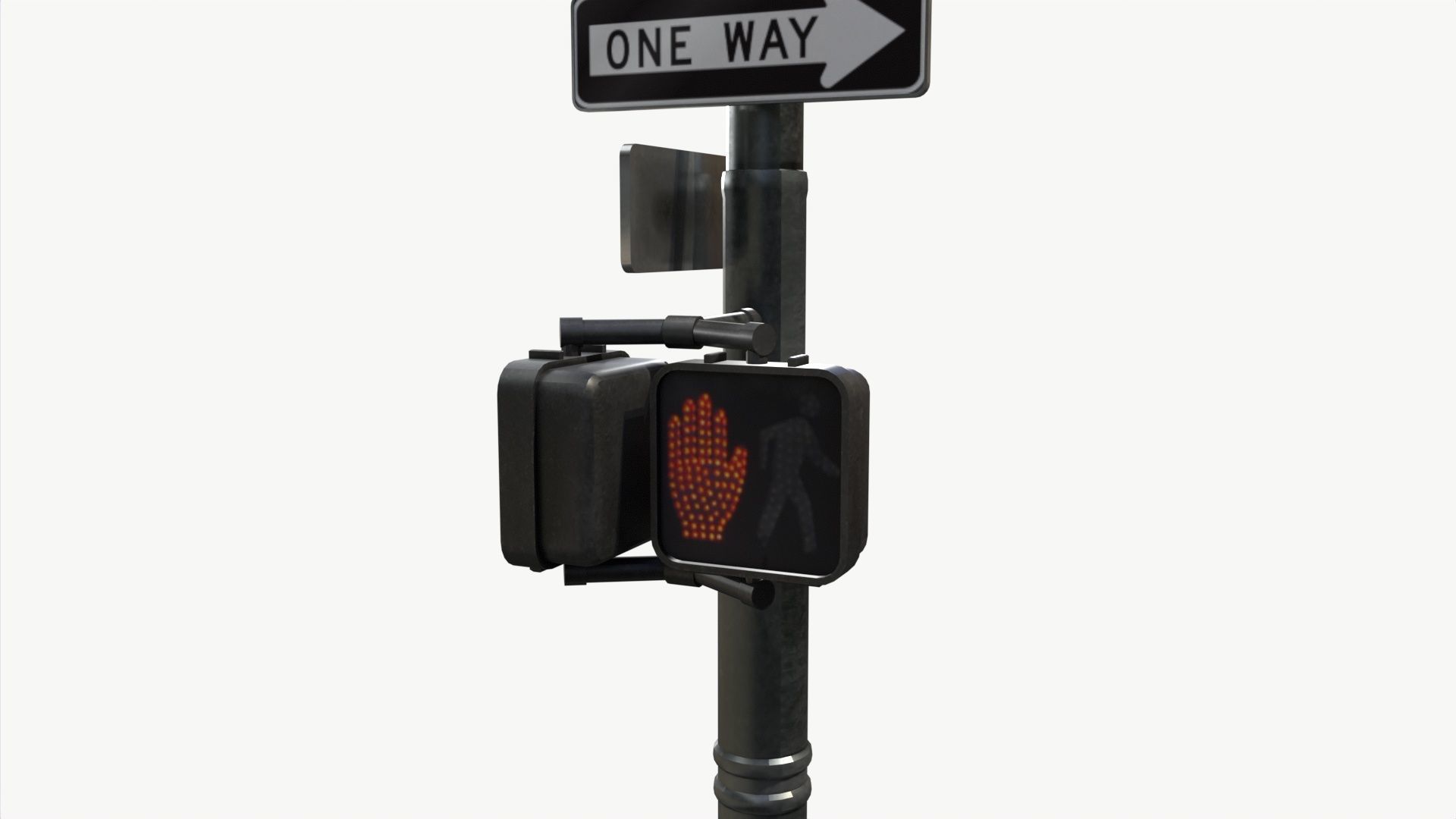 COLLECTION LowPoly Traffic light with street lamp Low-poly 3D model_29