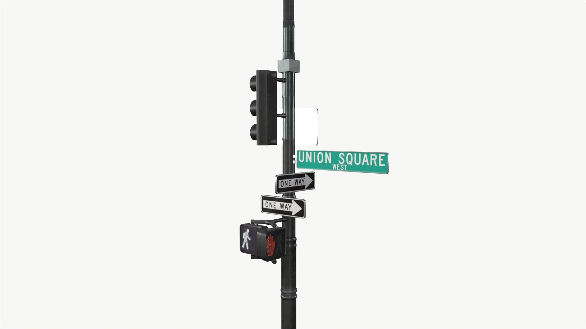 COLLECTION LowPoly Traffic light with street lamp Low-poly 3D model_8