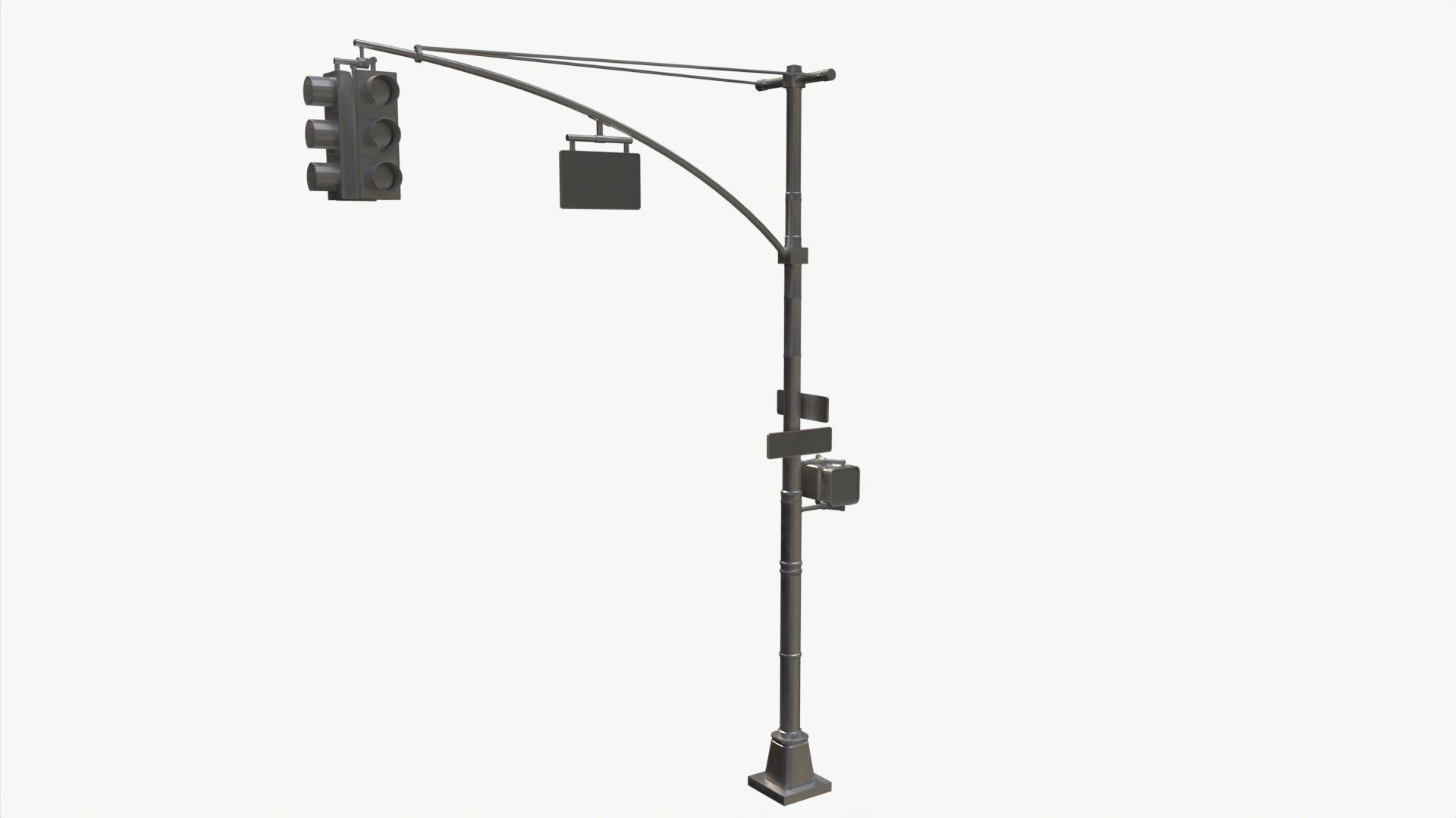 COLLECTION LowPoly Traffic light with street lamp Low-poly 3D model_33