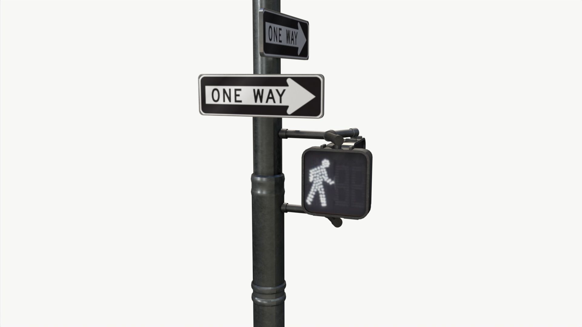 COLLECTION LowPoly Traffic light with street lamp Low-poly 3D model_28