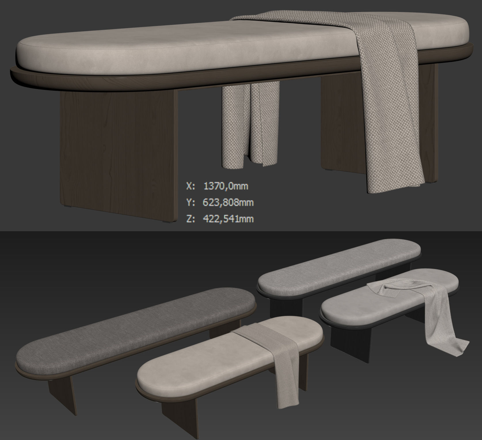 Sensei Bench By Gallotti Radice 3D model_6