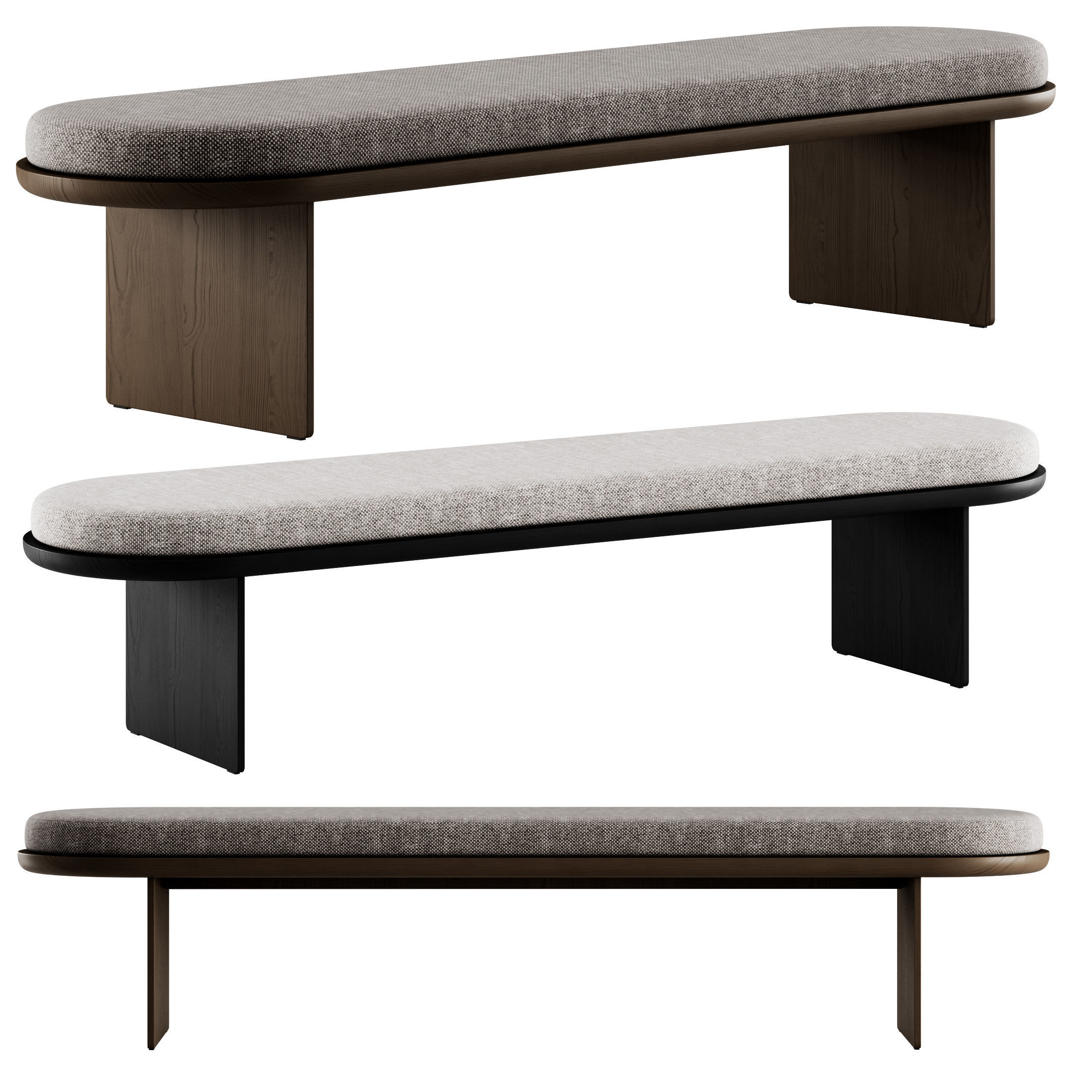 Sensei Bench By Gallotti Radice 3D model_2