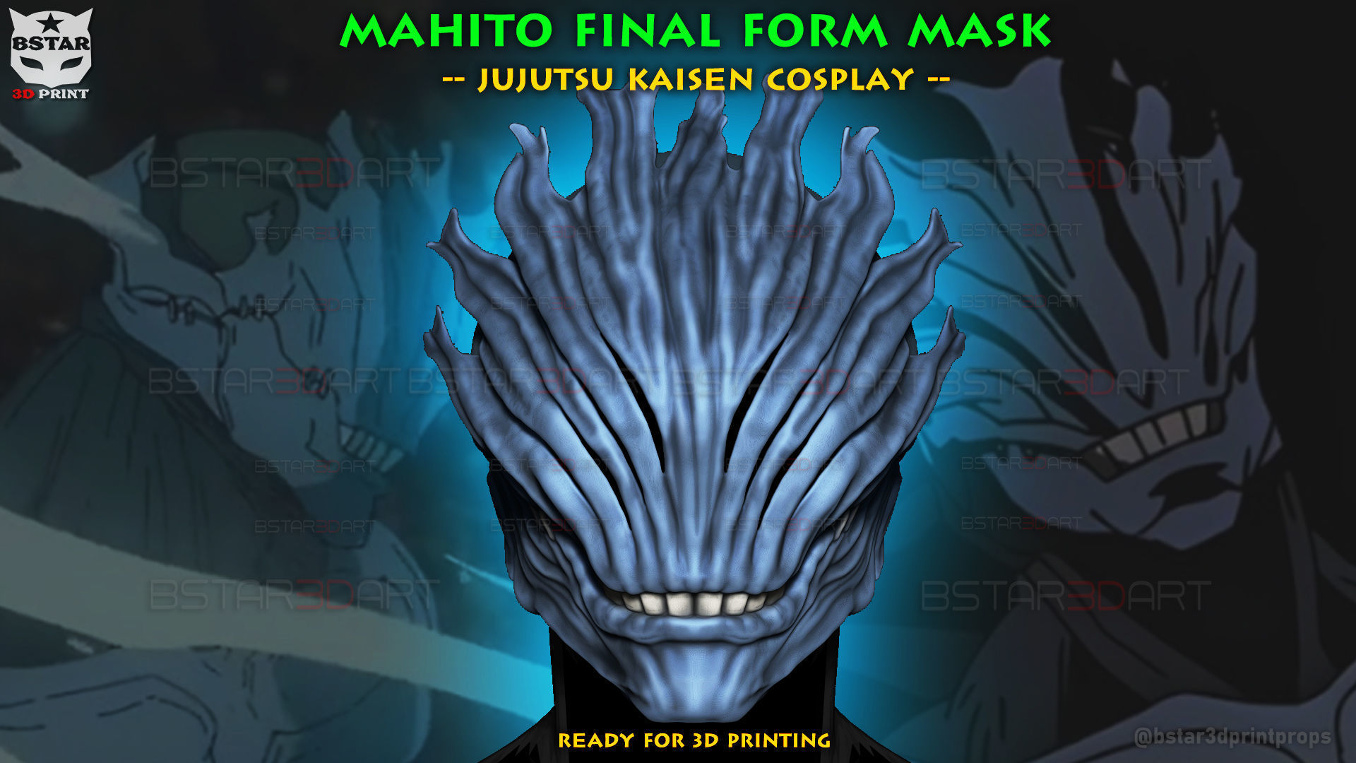 Mahito Final Form Mask High Quality  - Jujutsu Kaisen Cosplay 3D print model_1