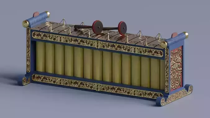 Traditional Instruments - Slenthem Low-poly 3D model