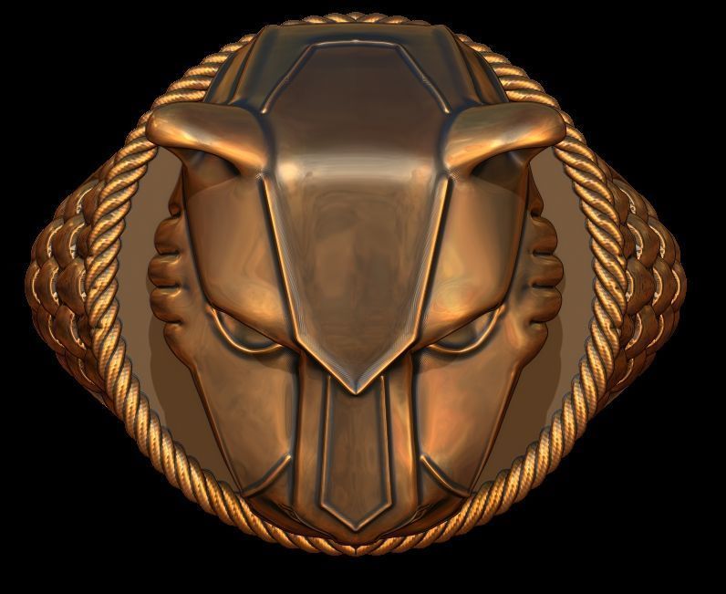 Panther Head Texturede Ring 3D print model_8