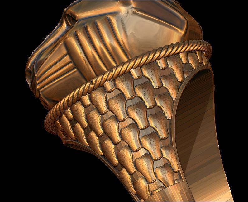 Panther Head Texturede Ring 3D print model_9