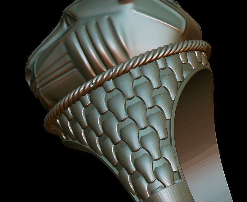 Panther Head Texturede Ring 3D print model_22