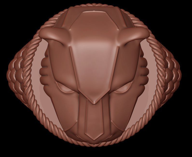 Panther Head Texturede Ring 3D print model_6