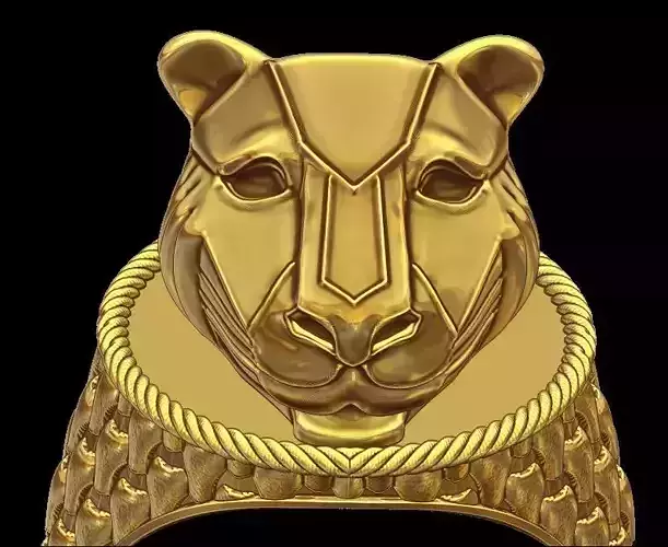 Panther Head Texturede Ring