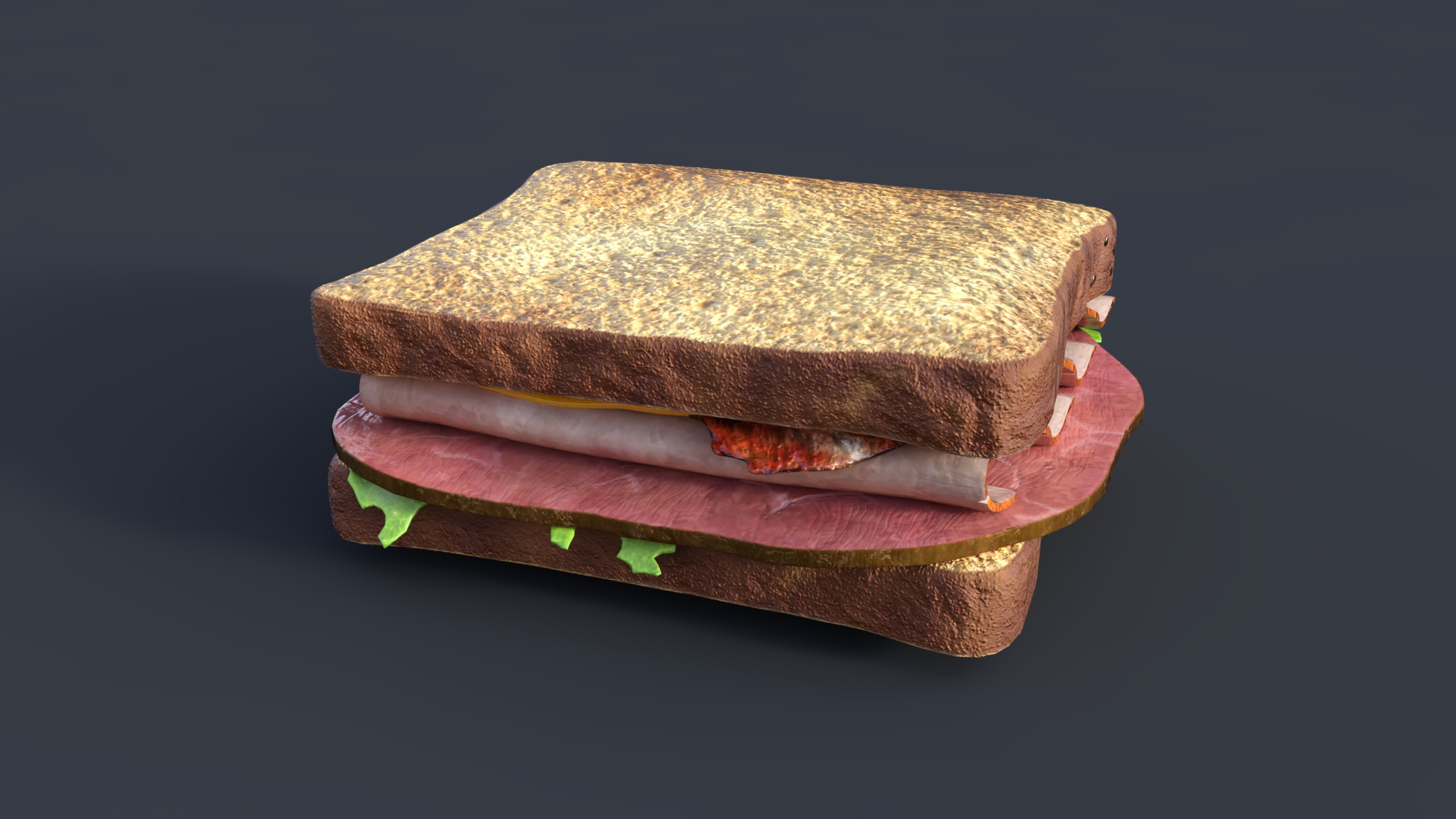 Sandwich 0 Realistic Low-poly 3D model_3