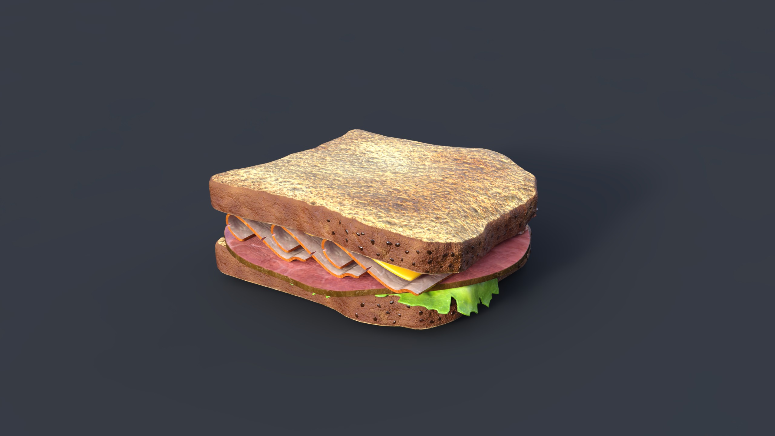 Sandwich 0 Realistic Low-poly 3D model_2
