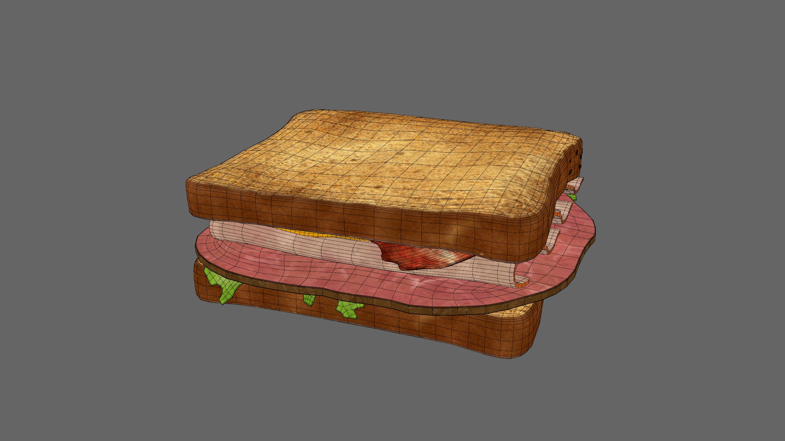 Sandwich 0 Realistic Low-poly 3D model_8