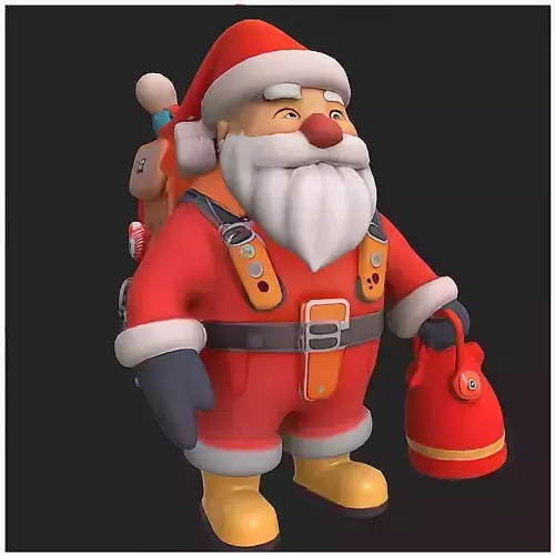 santa claus 3d character printable model 3D print model