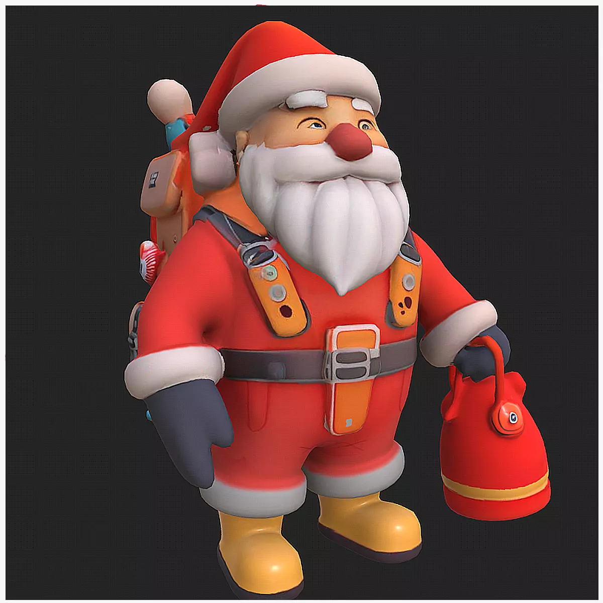 santa claus 3d character printable model 3D print model_0