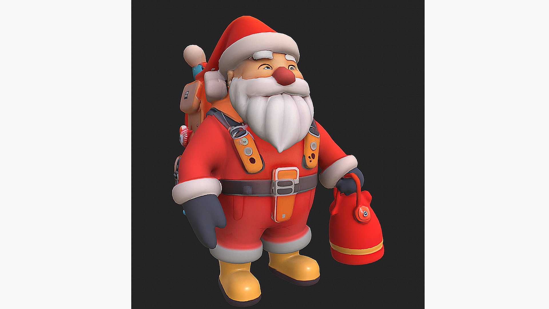santa claus 3d character printable model 3D print model_1
