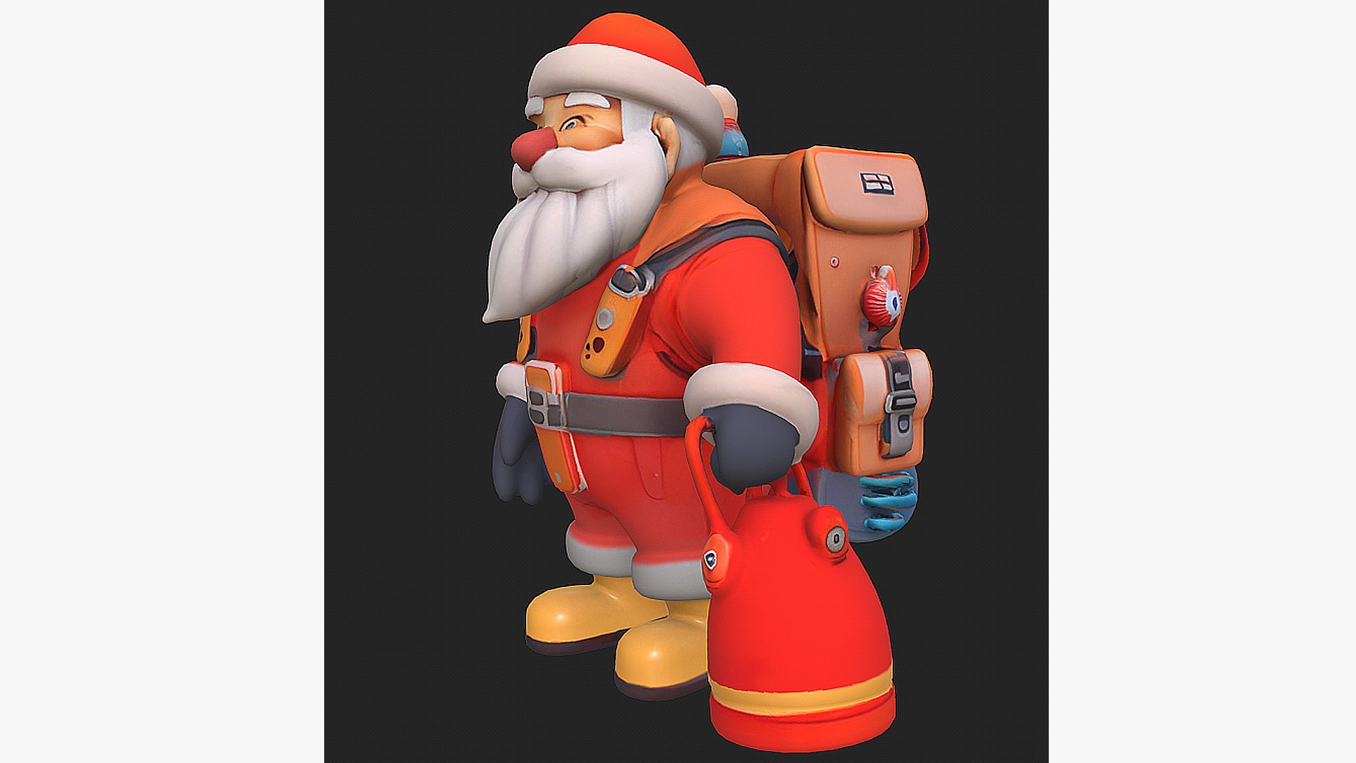 santa claus 3d character printable model 3D print model_2