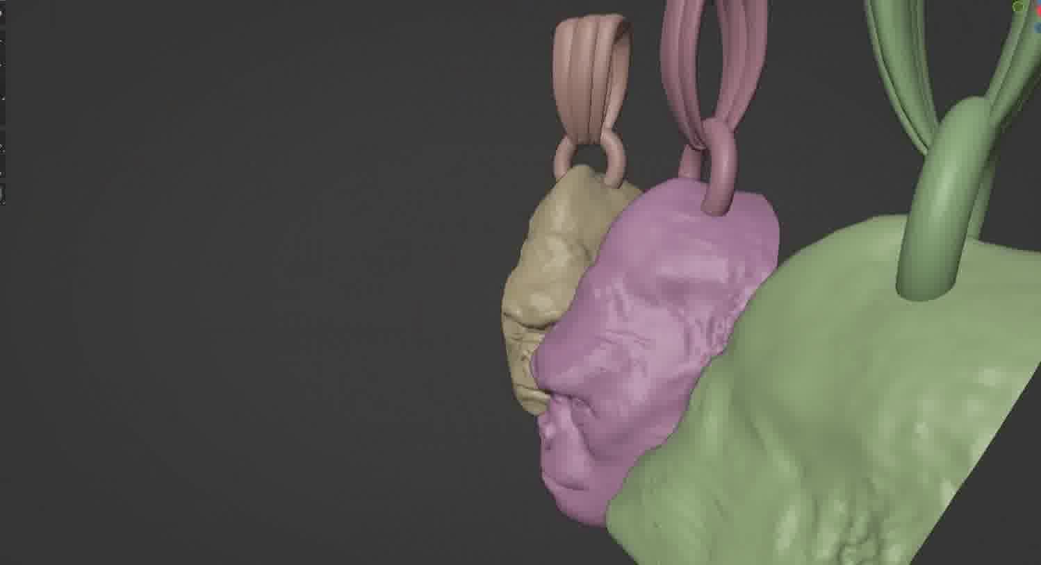 Gorilla pendant  3D print model_54