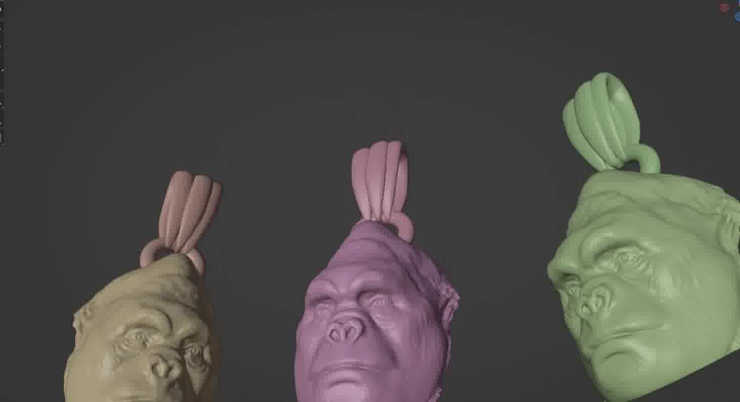 Gorilla pendant  3D print model_55